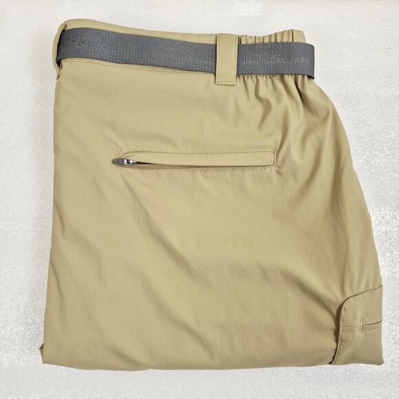 LL Bean Pants Mens Medium Khaki SunSmart UPF 50+ Outdoor Hiking Nylon Belted - Picture 9 of 16